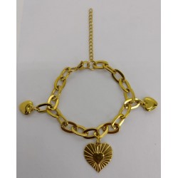 PULSERA ACERO DORADO9 CON DIJE