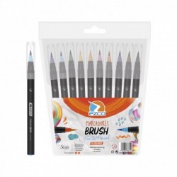 MARCADORES BRUSH X10 PUNTA...