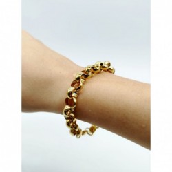 PULSERA ACERO CON DORADO...