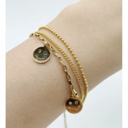 PULSERA ACERO TRIPLE DORADO...