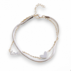 PULSERA ACERO BLANCO DOBLE...