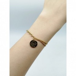 PULSERA ACERO DORADO CON...