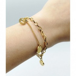 PULSERA ACERO DORADO CON...