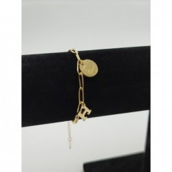 PULSERA ACERO DORADO CON...