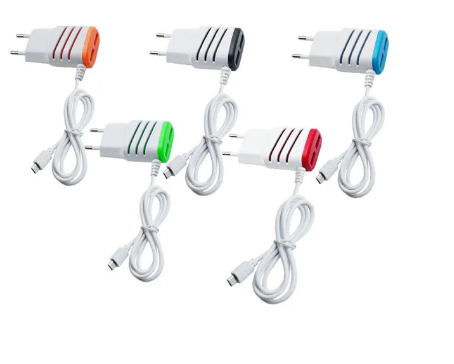 CARGADOR 2.0 V8 2 ENTRADAS USB HT-203A BAN