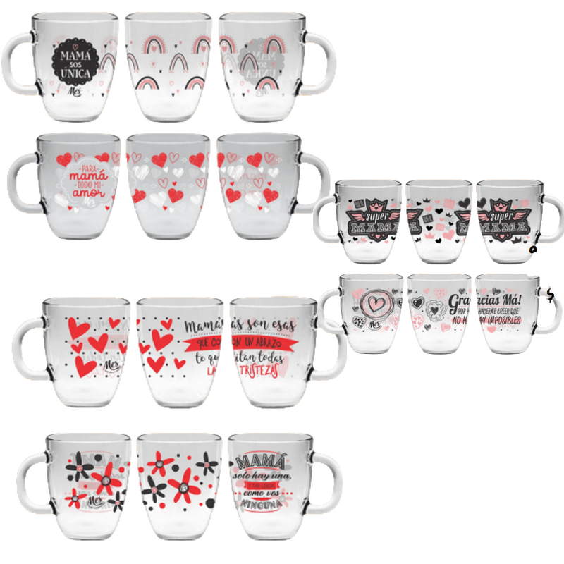 TAZA VIDRIO FELIZ DIA AMANECER MAMA ART 859 EAO