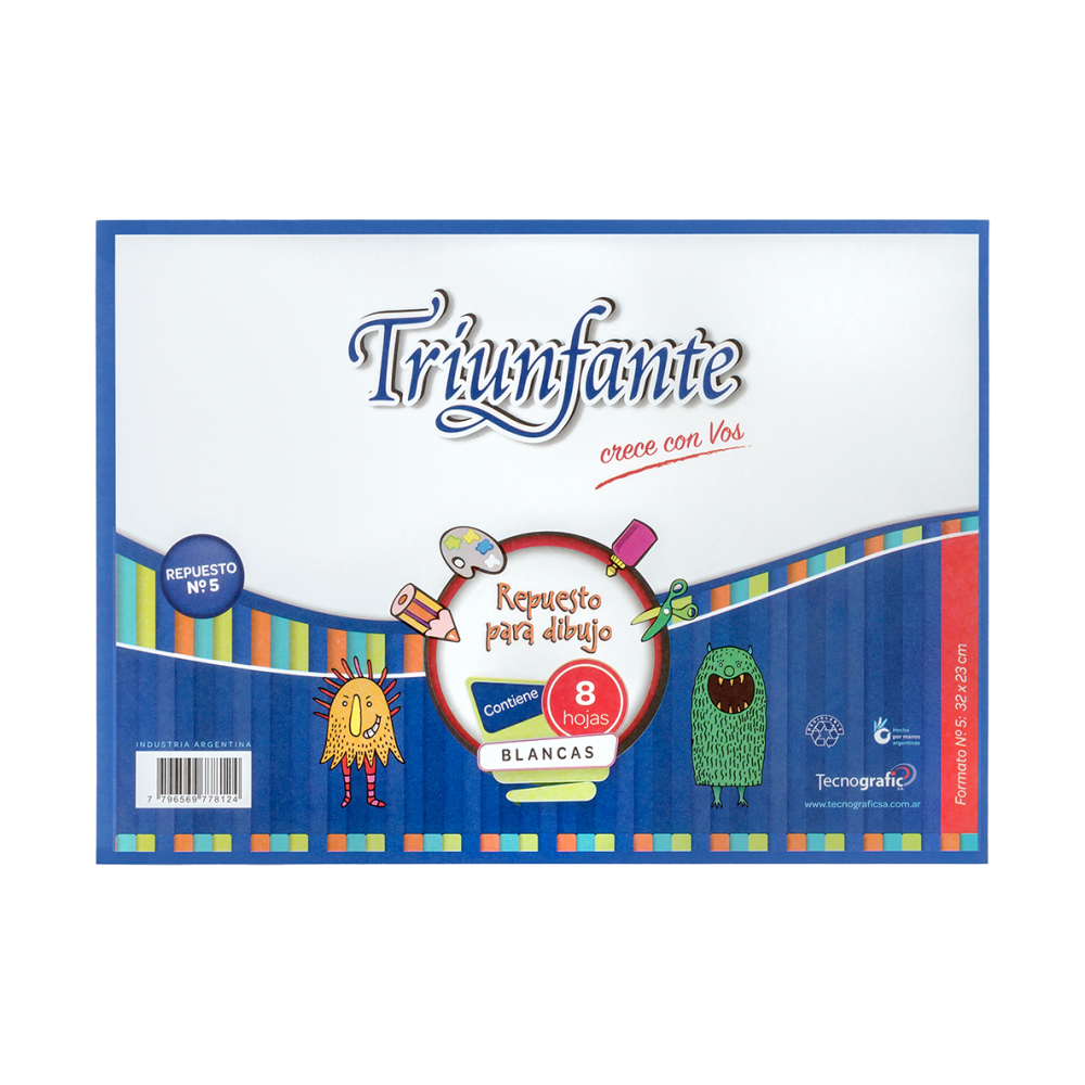 REPUESTO PARA DIBUJO TRIUNFANTE N5 BLANCA ART 778124 BAO