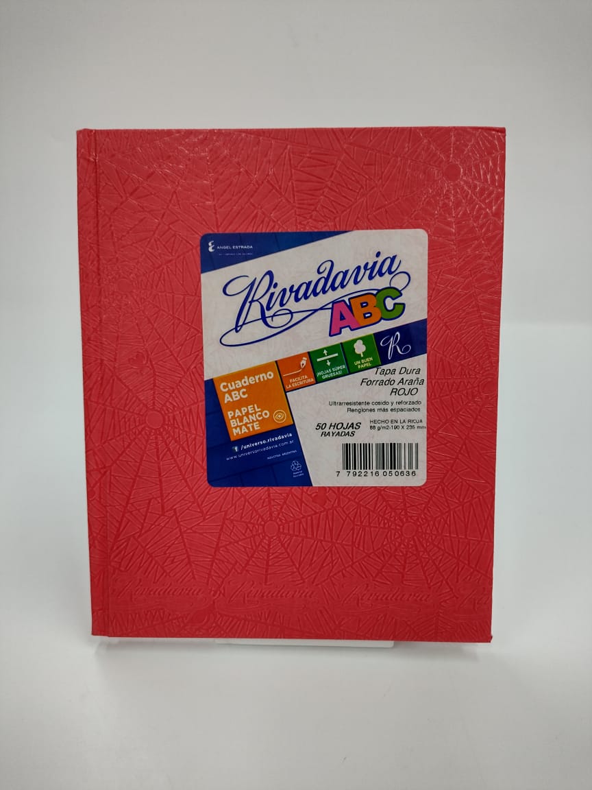 CUADERNO RIVADAV T/C ABC ROJO 50H RAY 35691 LAM