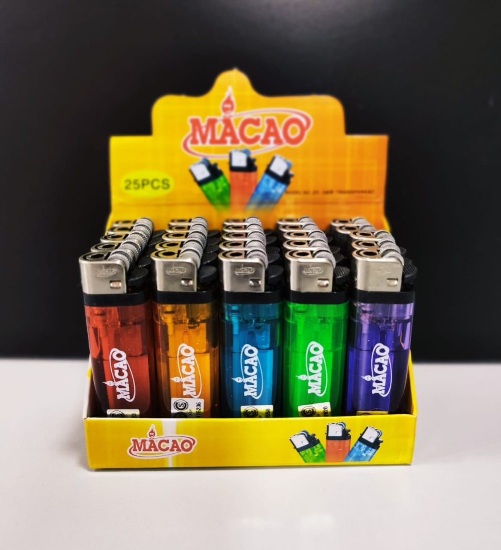 ENCENDEDOR MACAO TRANSPARENTE XUNID ZY3ATRA DAO
