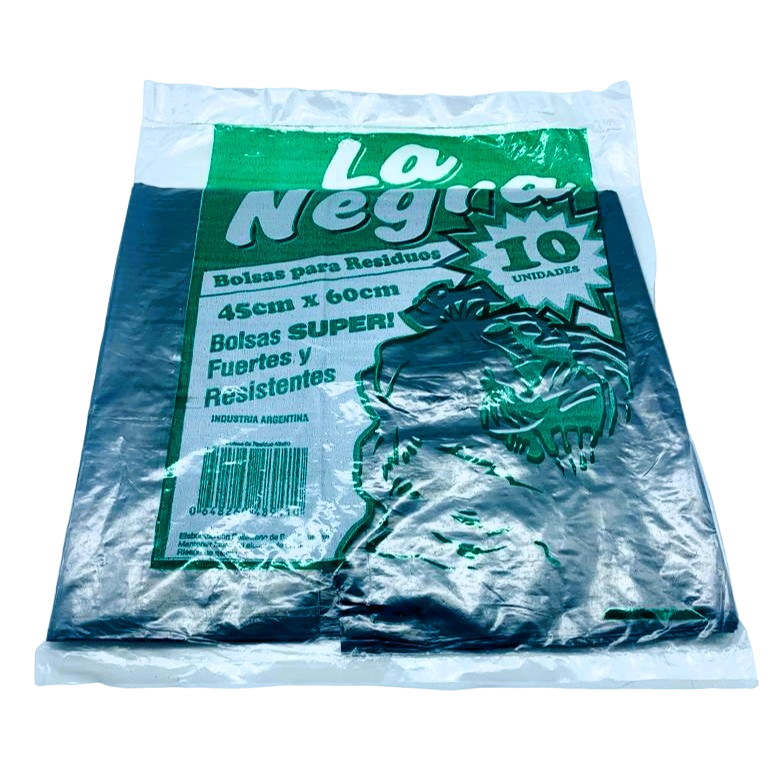 BOLSA DE RESIDUOS 45X60CM LA NEGRA PAQ DE 10UNID EAO