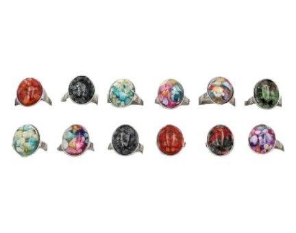 ANILLO ACERO PIEDRA OVALADA COLOR ART 17-AN25 AAÑ