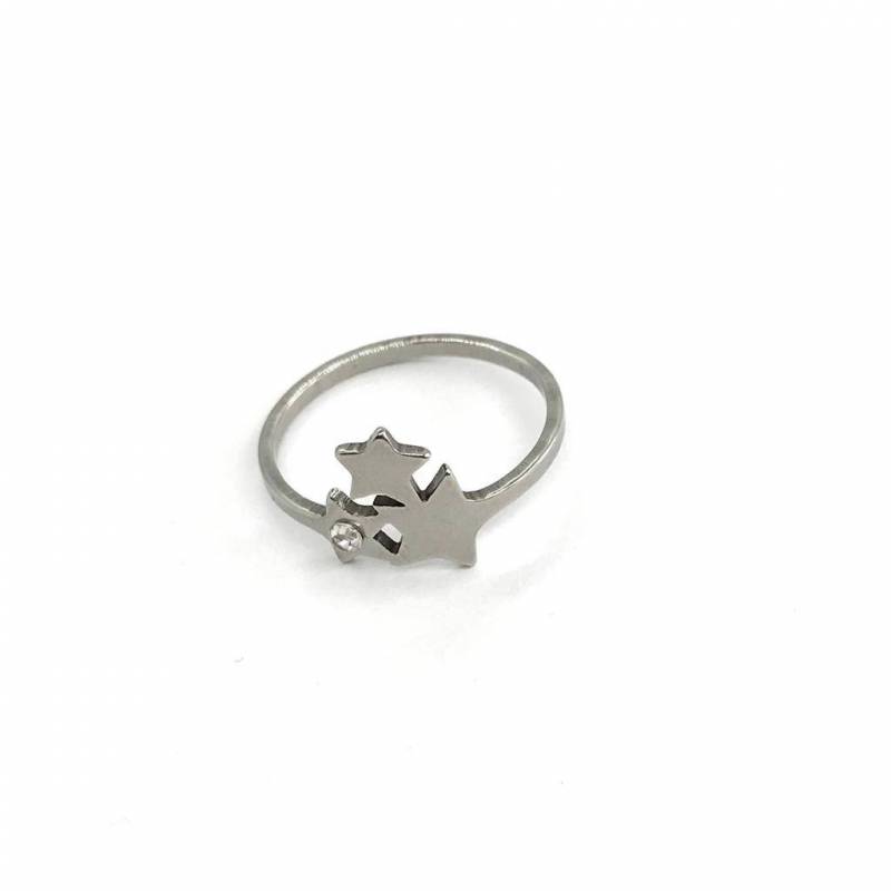 ANILLO ACERO C/STRAS ESTRELLA 25AN17 GAÑ