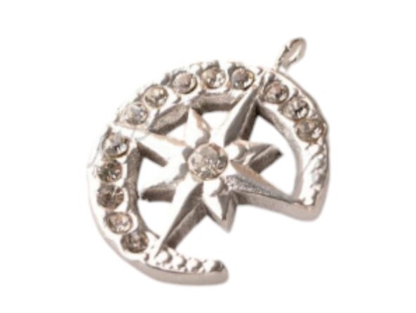 DIJE ACERO BLANCO CON FORMA Y STRASS ART DIJE337P GAÑ