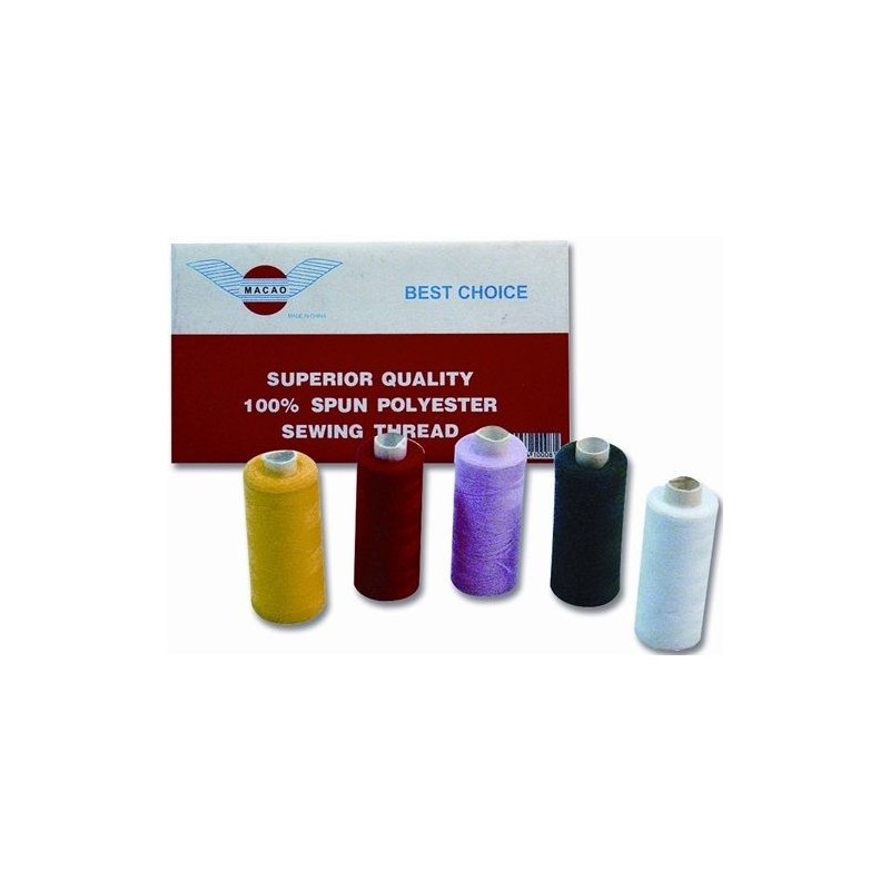 PACK HILO COSER X12 UNID NEGRO/BANCO/COLOR 120YDS MAKAO IAO