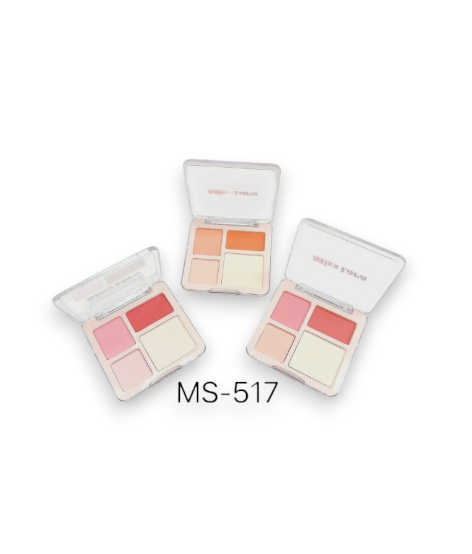 RUBOR COMPACTO + RUBOR EN CREMA E ILUMINADOR ART MS-517 IAÑ