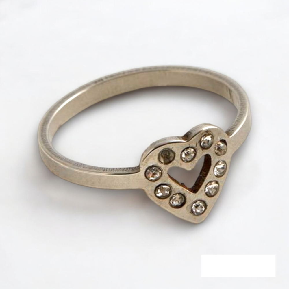 ANILLO ACERO CORAZON STRASS AN2102 GAÑ