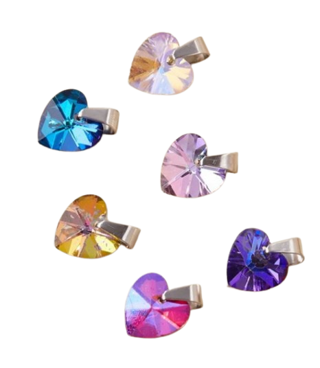 DIJE ACERO CRISTAL CORAZON NRO10 ART DIJE405 IAÑ