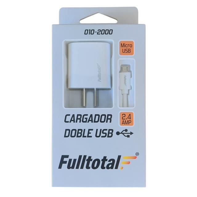 CARGADOR DOBLE USB 2.4AMP 220V USB A MICRO ART 010-2000 BAÑ