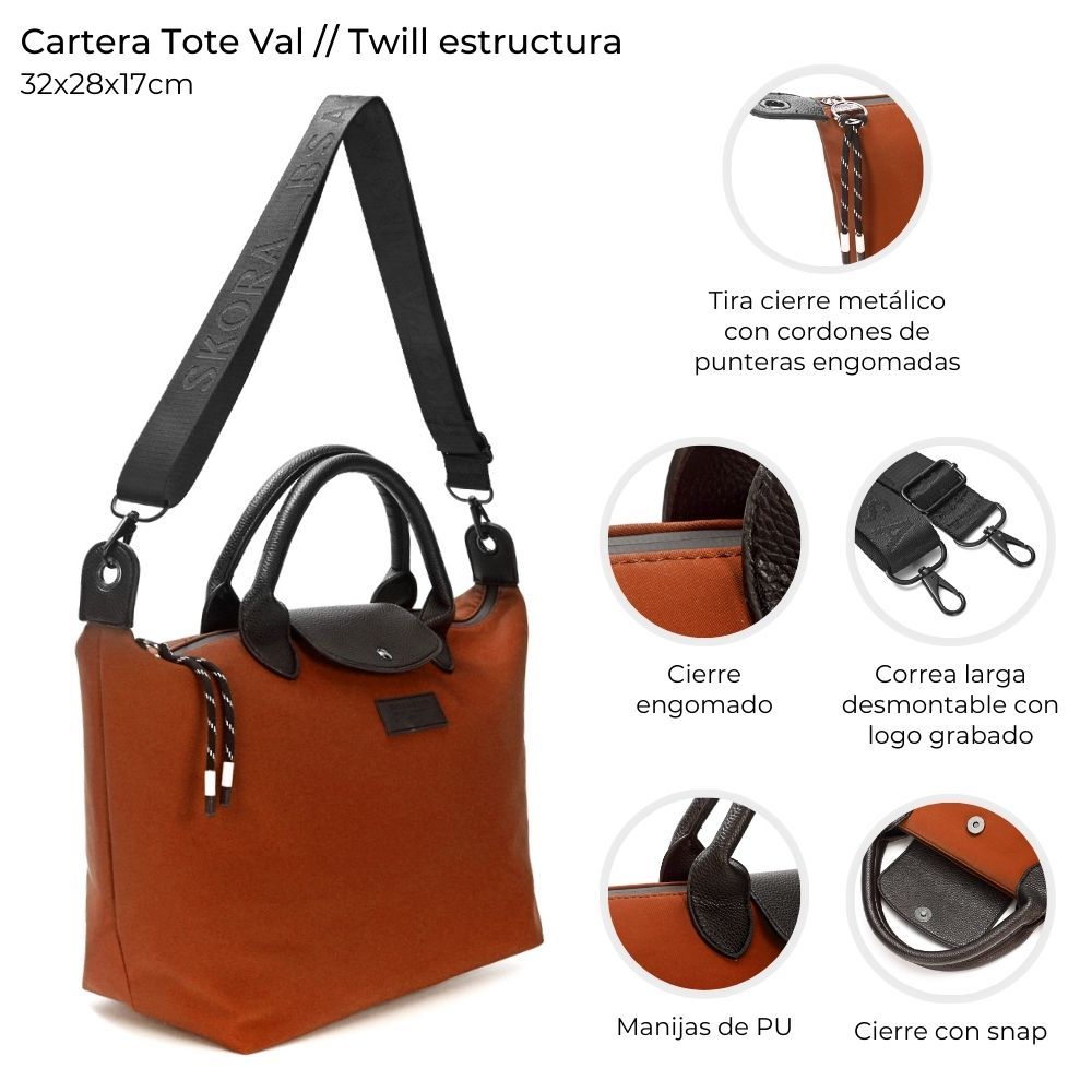 CARTERA TOTE VAL C/CORREA LARGA DESM 32X28X17CM 38346 DAÑ