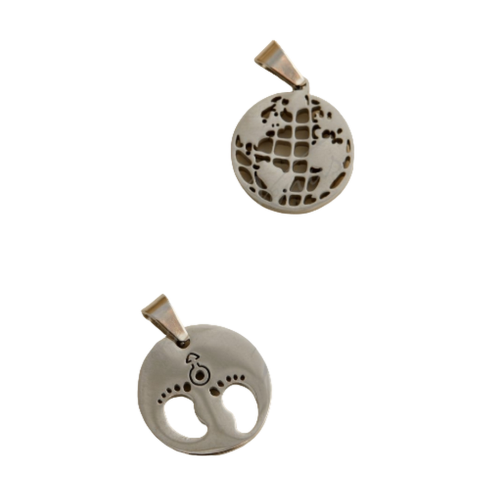 DIJE ACERO PIE Y MUNDO DIJE286 IAÑ