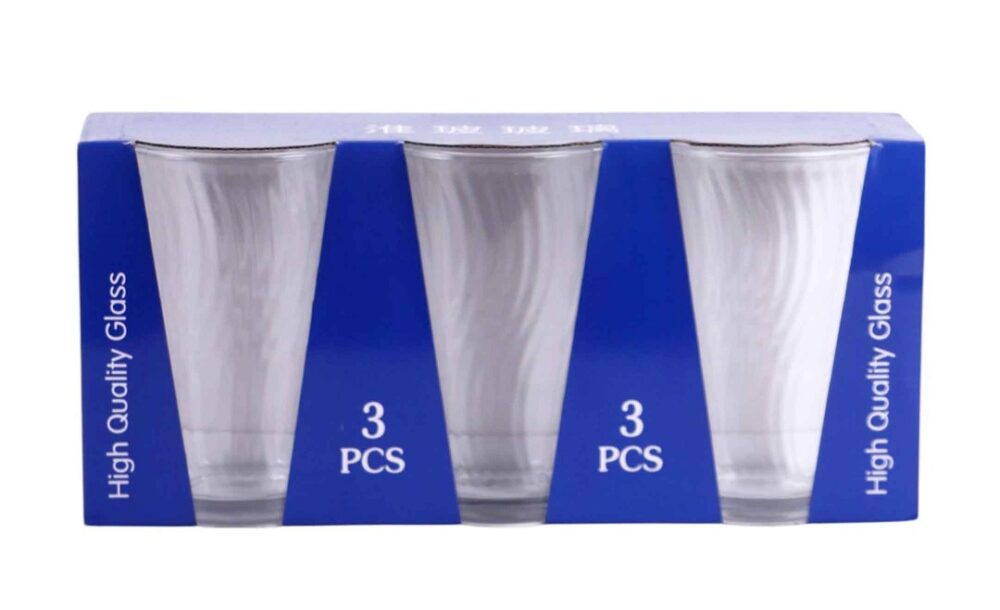 VASO X 3 - 420CC VIDRIO ART 003-31062 LAÑ