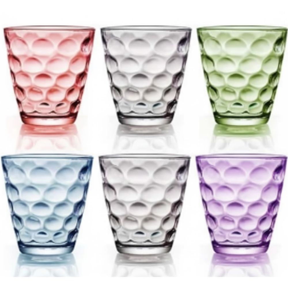 VASO X 6 - 200CC COLOR VIDRIO ART 003-23117 LAÑ