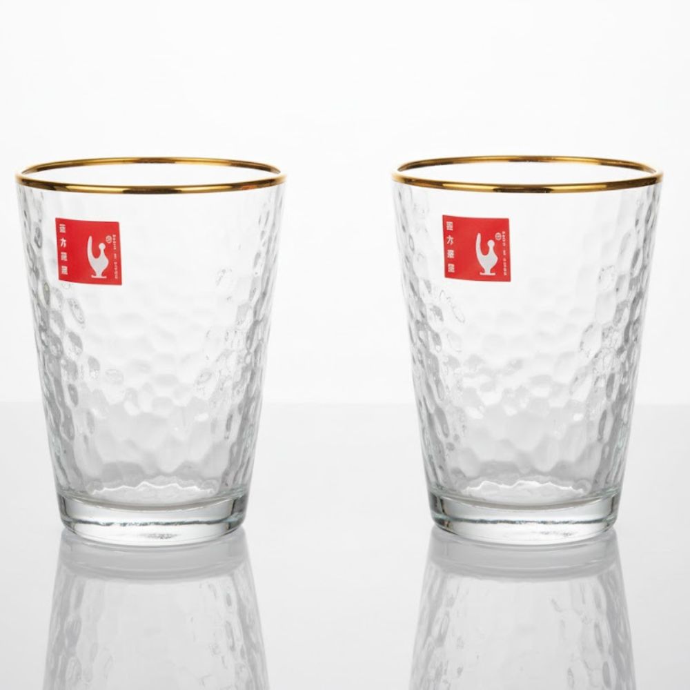 VASO X 6 - 300CC C/DORADO VIDRIO ART 003-23024 LAÑ