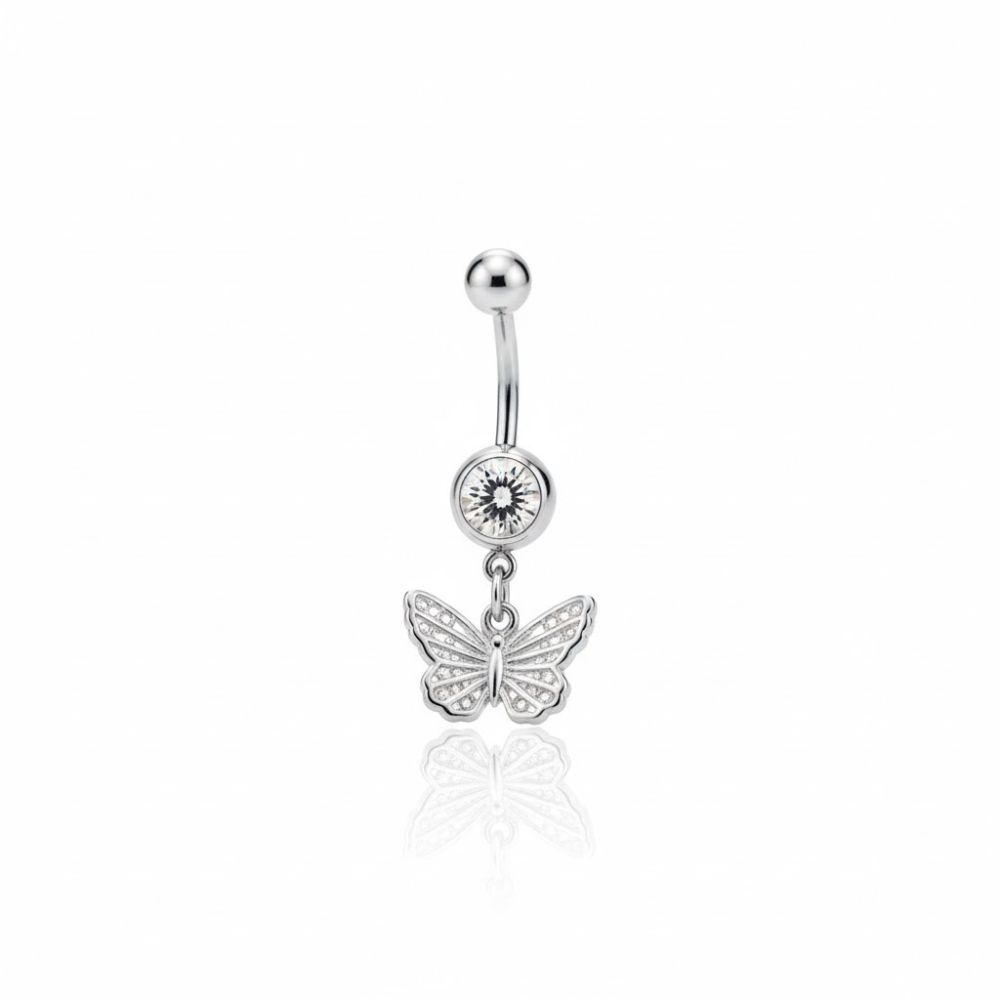 PIERCING ACERO OMBLIGO MARIPOSA BP922 AAO