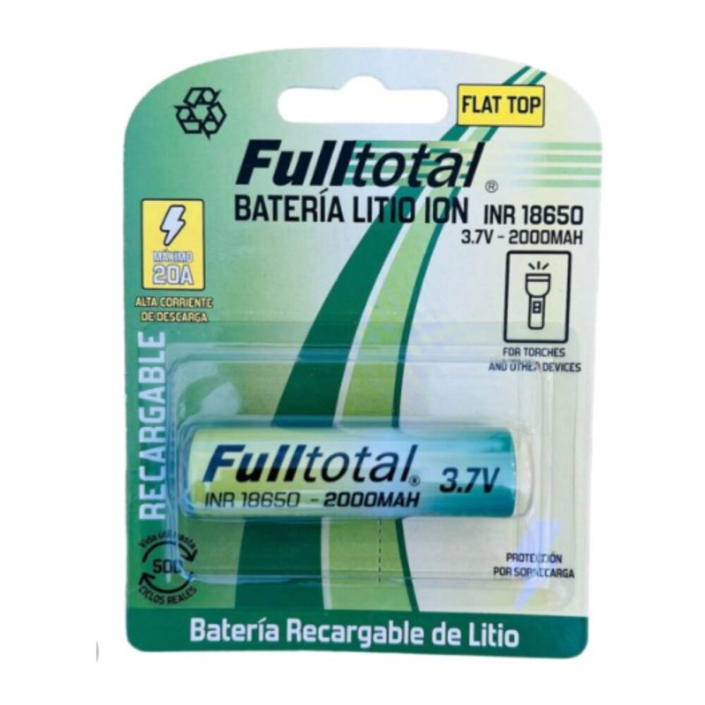 PILA RECARG LITIO 18650 2000MAH SIN TETON 083-4031 BAO