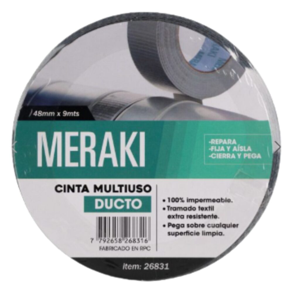 CINTA DUCTO NEGRA 48MMX9MT ART 26831 BAO