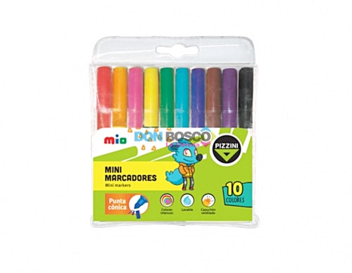 MARCADOR MINI PTA CONICA 10 COLORES ART 8310 AAO