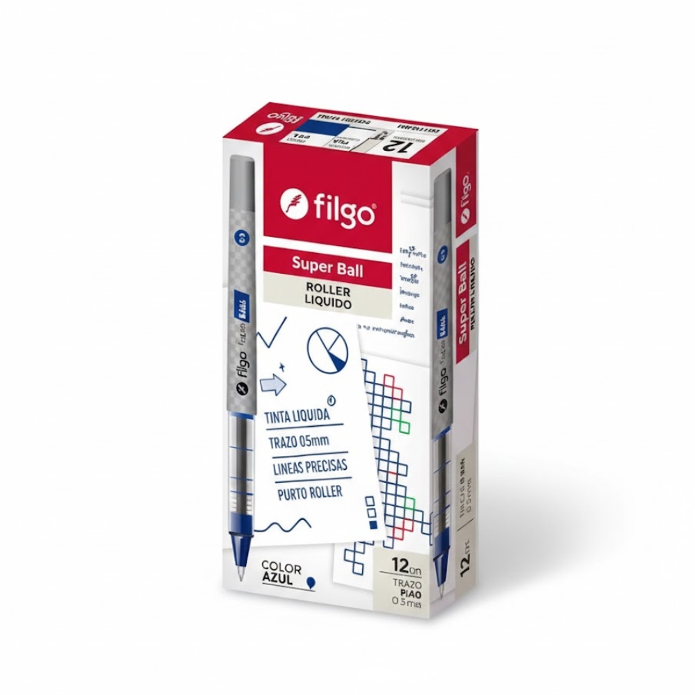 ROLLER FILGO SUPER BALL TINTA LIQUIDA 0.5 AZUL BAO