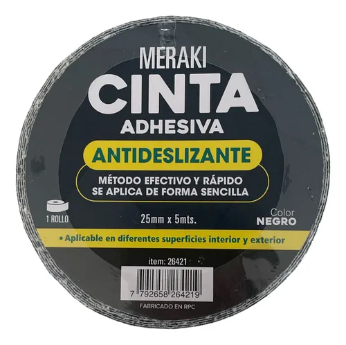 CINTA ANTIDESLIZANTE 25MMX5M NEGRO ART 26421 BAO