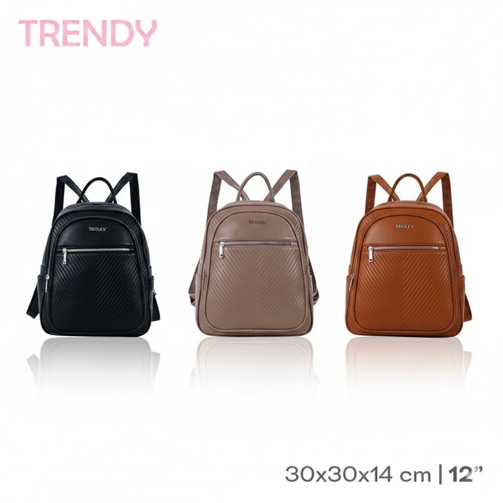 MOCHILA PU TRENDY CIERRE FRONTAL 12" ART 31828 BAO