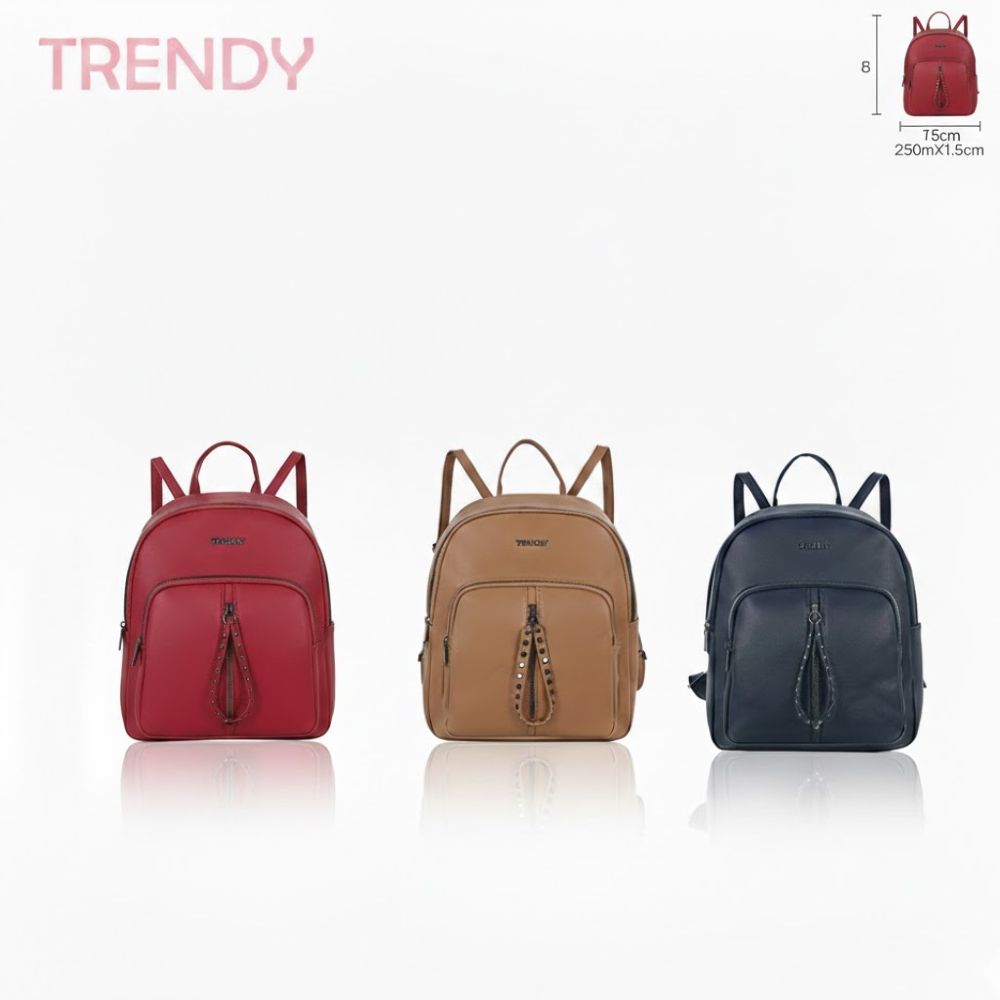 MOCHILA PU TRENDY CIERRE FRONTAL VERTICAL 12" ART 31832 BAO