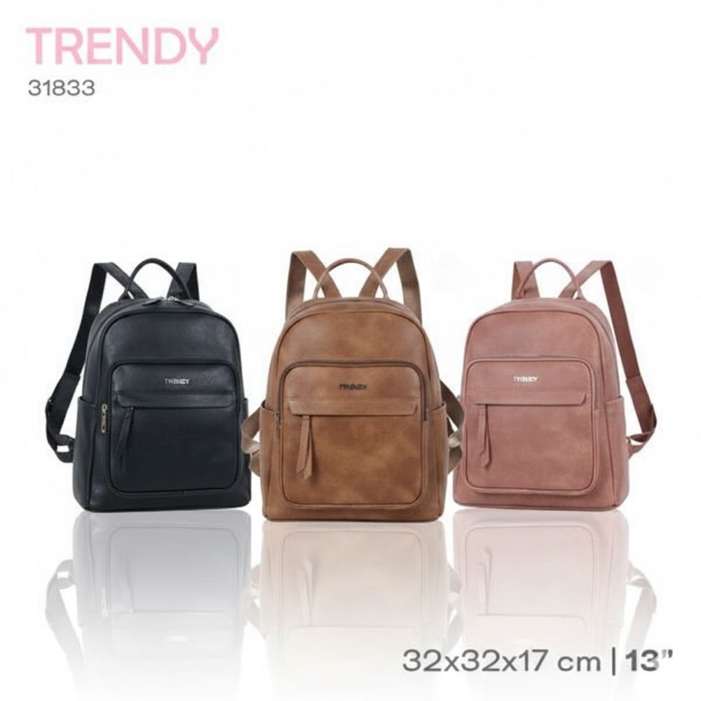 MOCHILA PU TRENDY CIERRE SOLAPA 13" ART 31836 BAO
