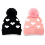 GORRO TEJIDO INF CORAZONES C/POMPON ART 43804 CAO