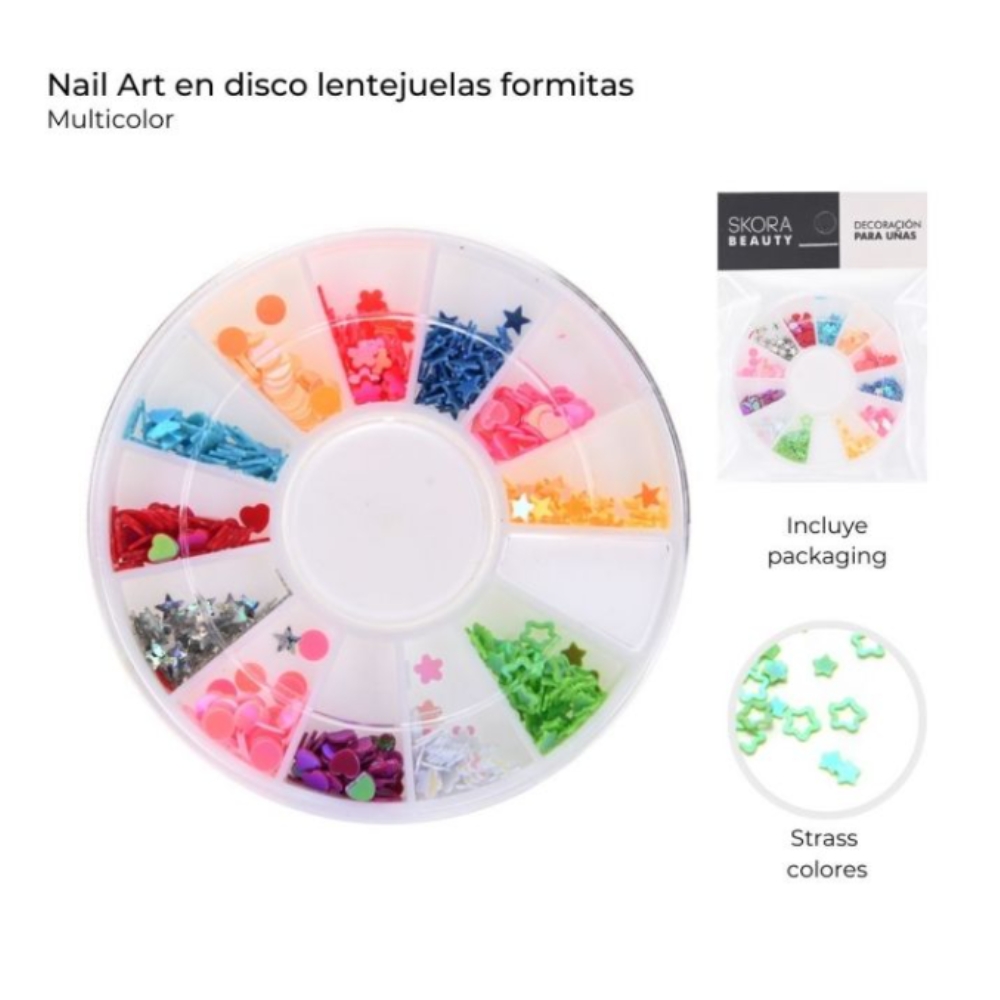 LENTEJUELAS FORMITAS NAIL MULTICOLOR ART 38881 CAO