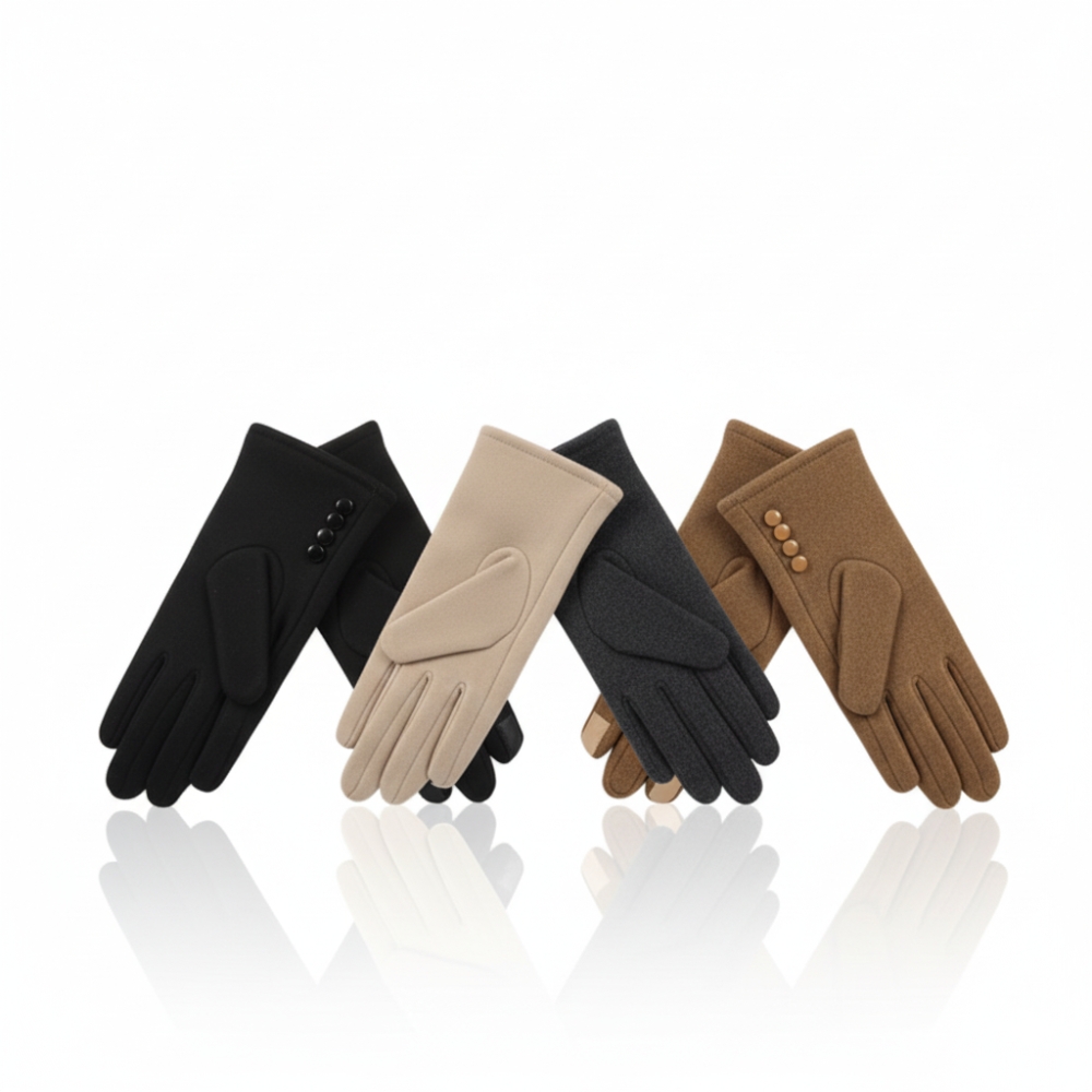 GUANTES DAMA BOTONES VARIOS COLORES ART T1109 CAO