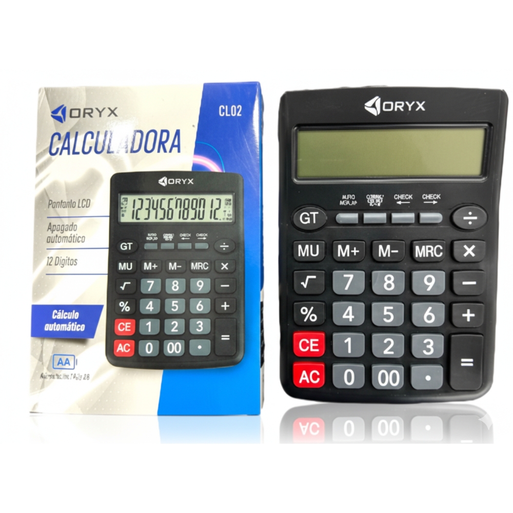 CALCULADORA GRANDE LCD 12 DIGIT A PILA "AA" ARTCL02 BAO