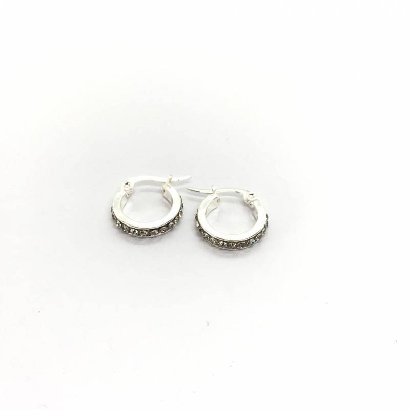 ARO ACERO BLANCO PAR ARGOLLA STRASS CHICA ART AR4009P CAO