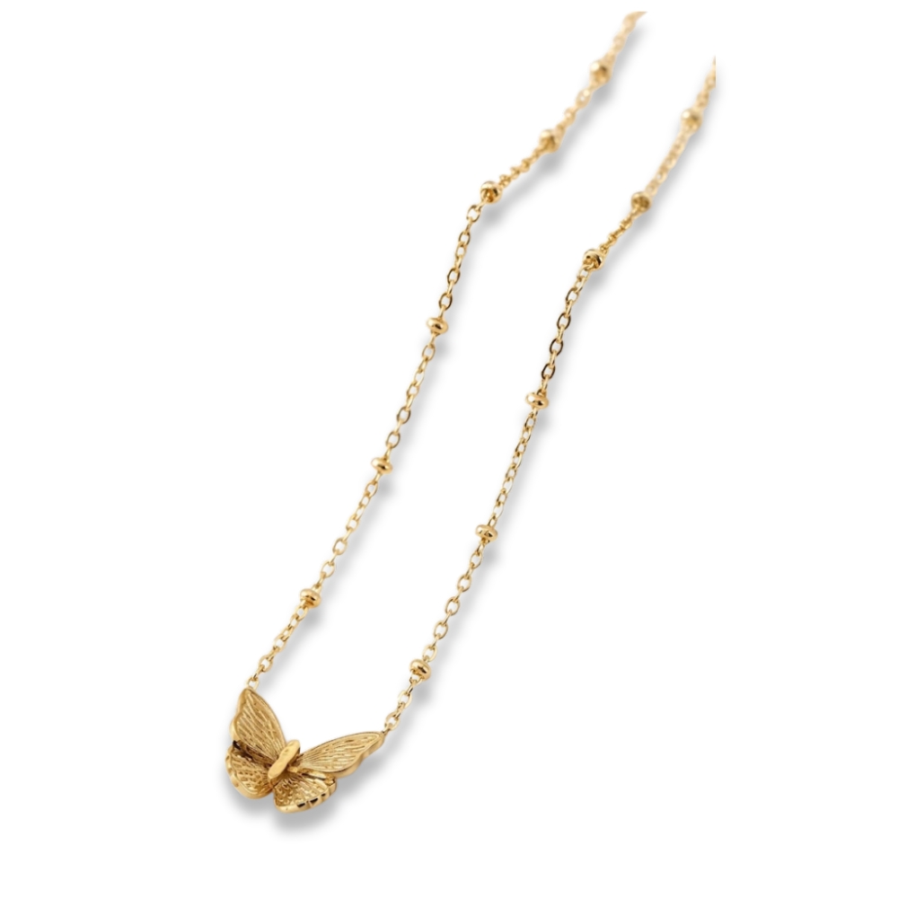 CADENA ACERO DORADO C/ DIJE MARIPOSA ACADI866D CAO