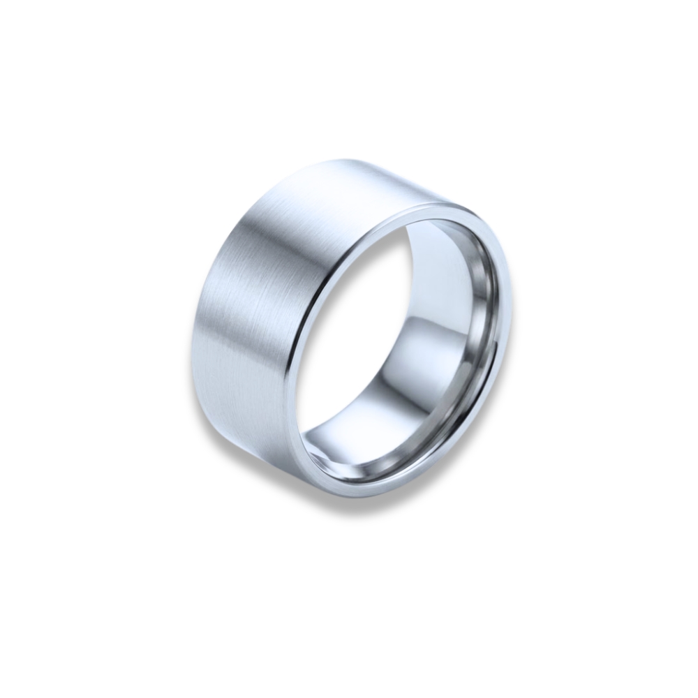 ANILLO ACERO BLANCO GRUESO CHATO XUNIDAD AN2166P CAO