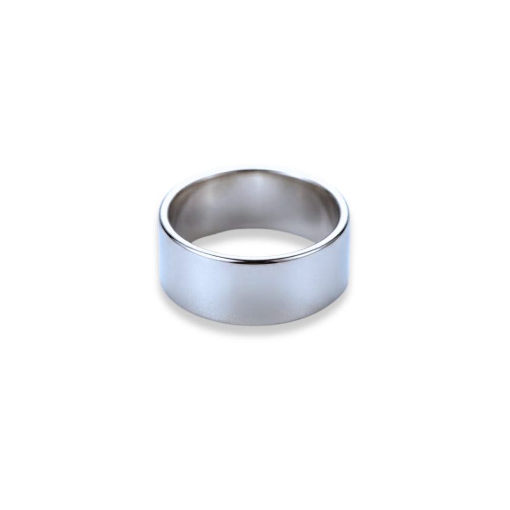 ANILLO ACERO BLANCO GRUESO CHATO MEDIA FLG XUN AC2167P CAO