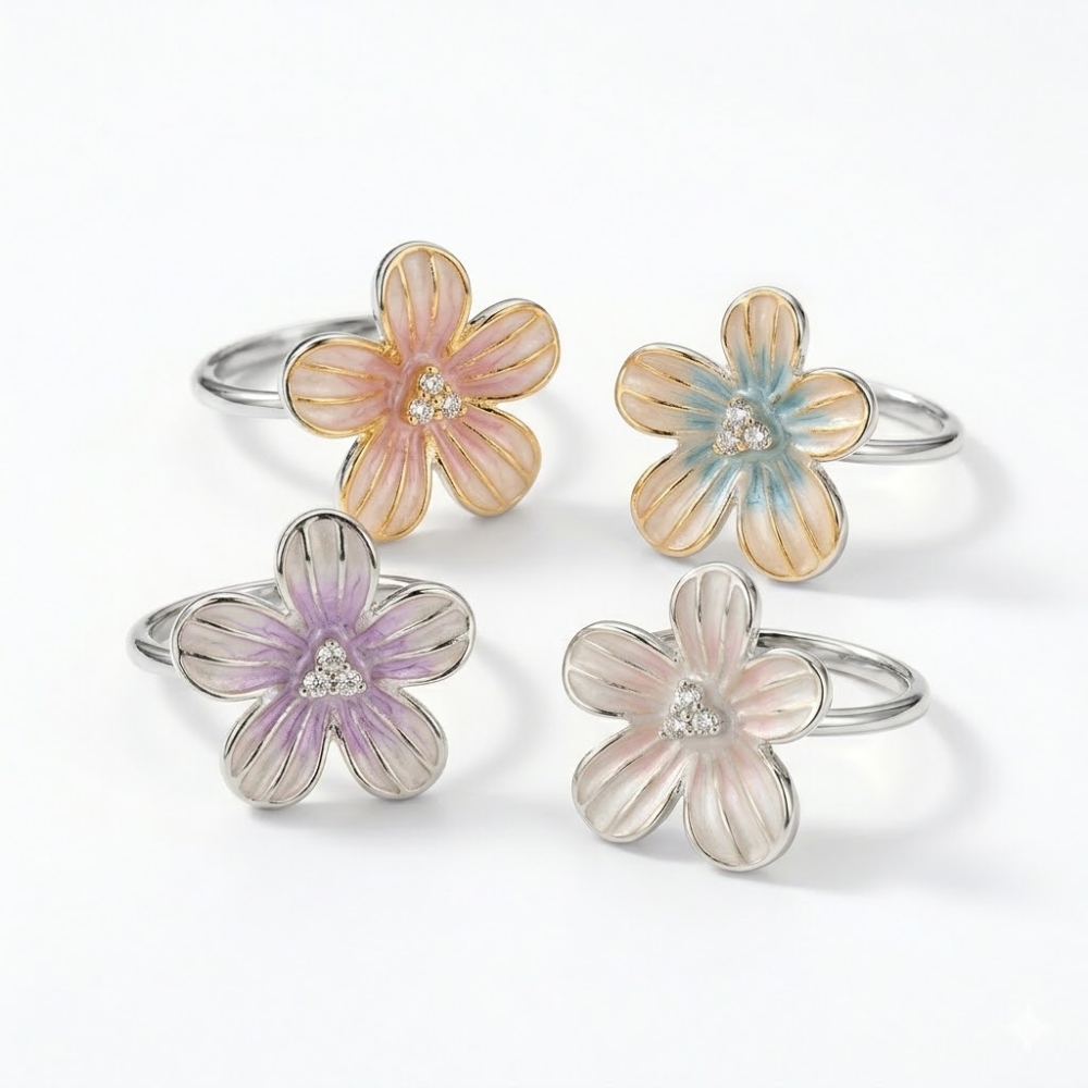ANILLO ACERO BLANCO C/ FLOR XUNIDAD AN2169P CAO
