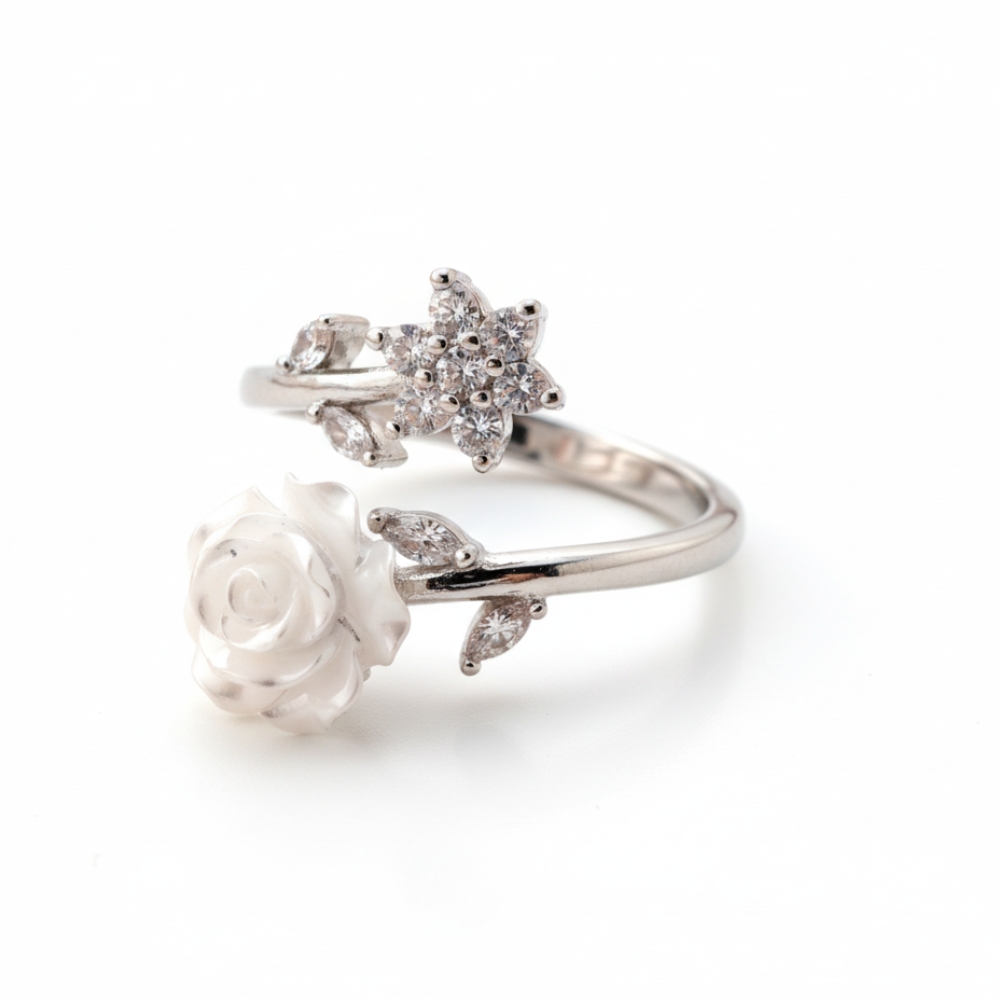 ANILLO BRONCE FLOR C/MICROPAVE XUNIDAD AN571 CAO