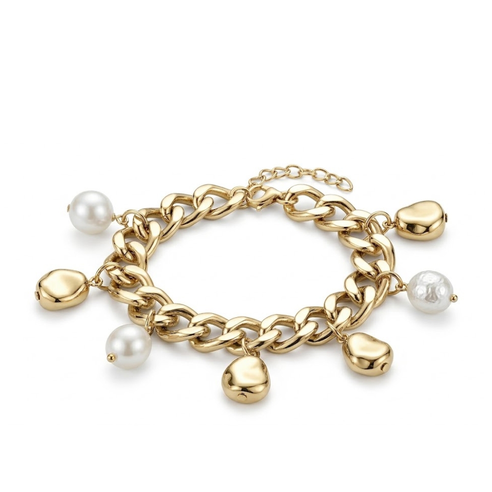 PULSERA DORADO C/DIJES COLGANTES APUDI547D CAO