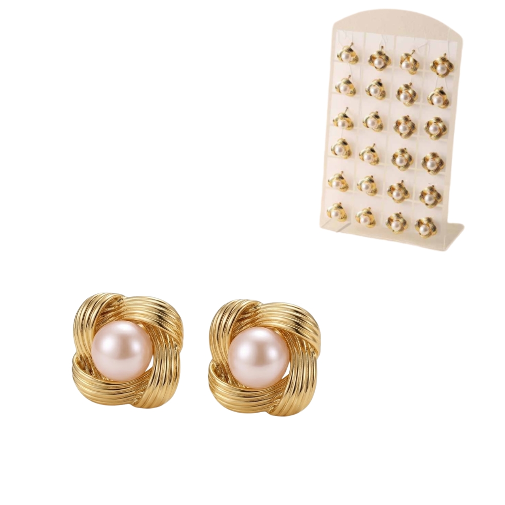 ARO PASANTE ACERO DORADO FORMA C/PERLA XPAR AR1477D FAO