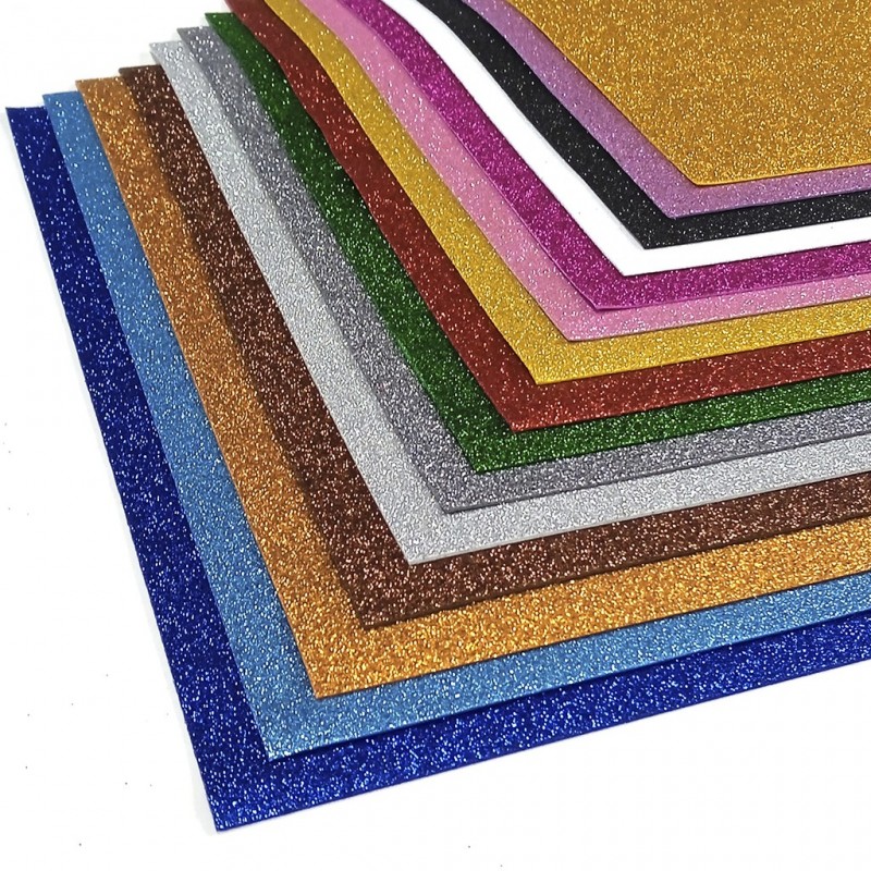 GOMA EVA GLITTER COLORES VARIOS 40X60 JAN