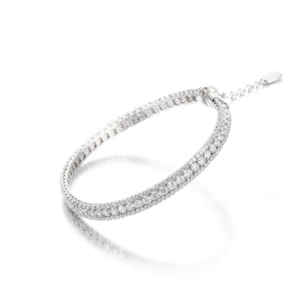 PULSERA ACERO BLANCO ANCHA C/STRASS APUDI407P CAO